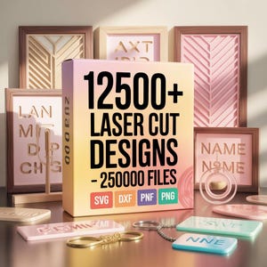 250,000+ Laser Cut Files Svg Dxf Pdf | 12,500+ CNC & Cricut Designs | Glowforge Silhouette Bundle for DIY Crafts