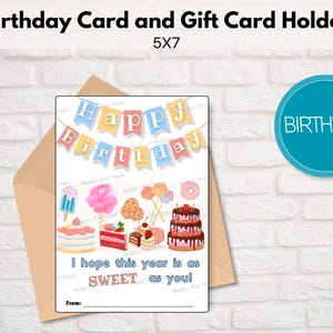 Birthday Card | Gift Card Holder | Birthday Gift Card Holder | Printable Gift Card Holder | Printable Birthday Card