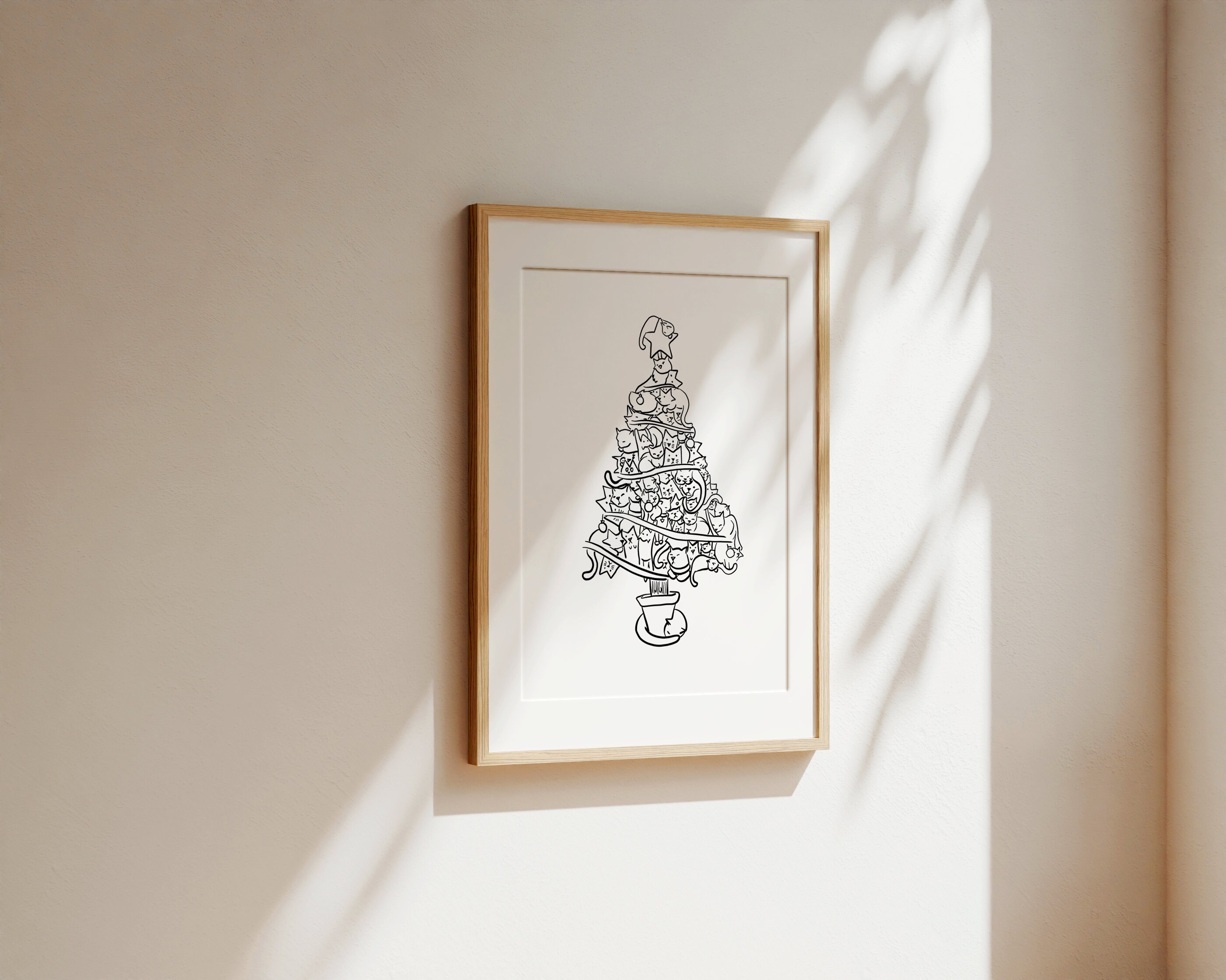 Christmas Tree Made of Cats Art Print - Etsy