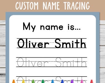 Custom Name Tracing Worksheet: Pre-K Printable (Digital Download)