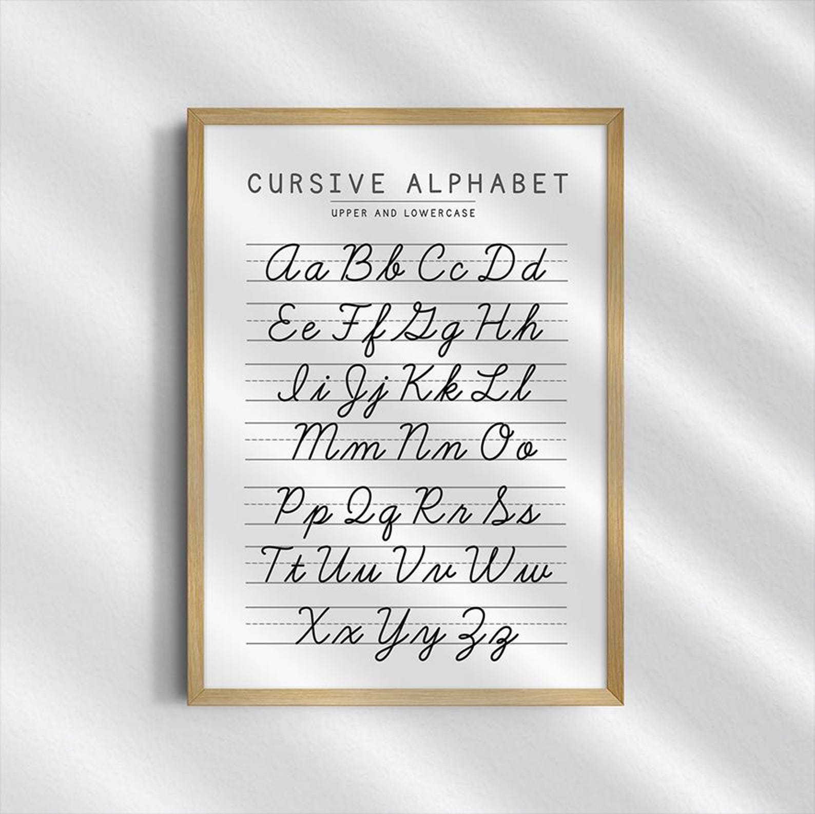 Cursive Alphabet Chart: Handwriting Practice Poster (digital Download ...