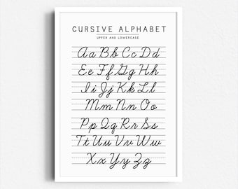 Cursive Alphabet Chart: Handwriting Practice Poster (Digital Download)