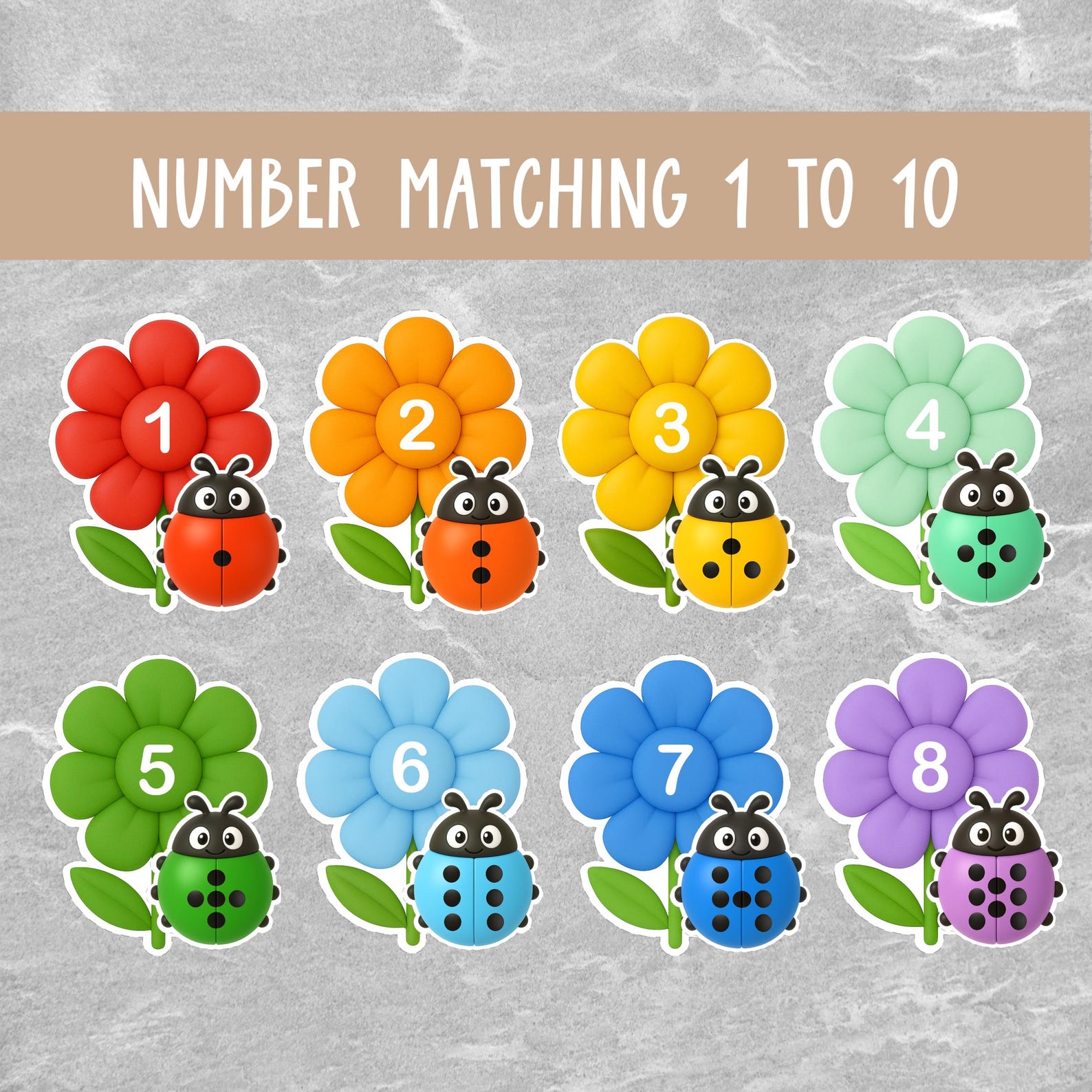 Ladybug Number Matching Game: Preschool Math Printable (digital ...