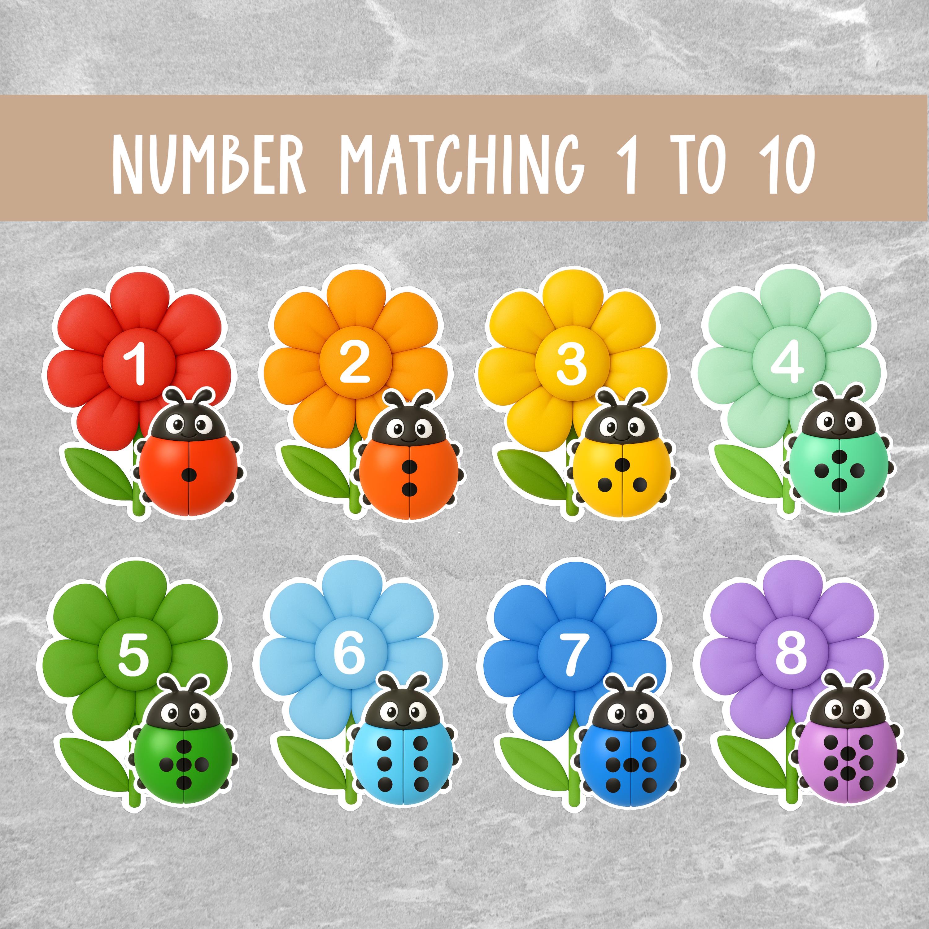 Ladybug Number Matching Game: Preschool Math Printable (digital ...