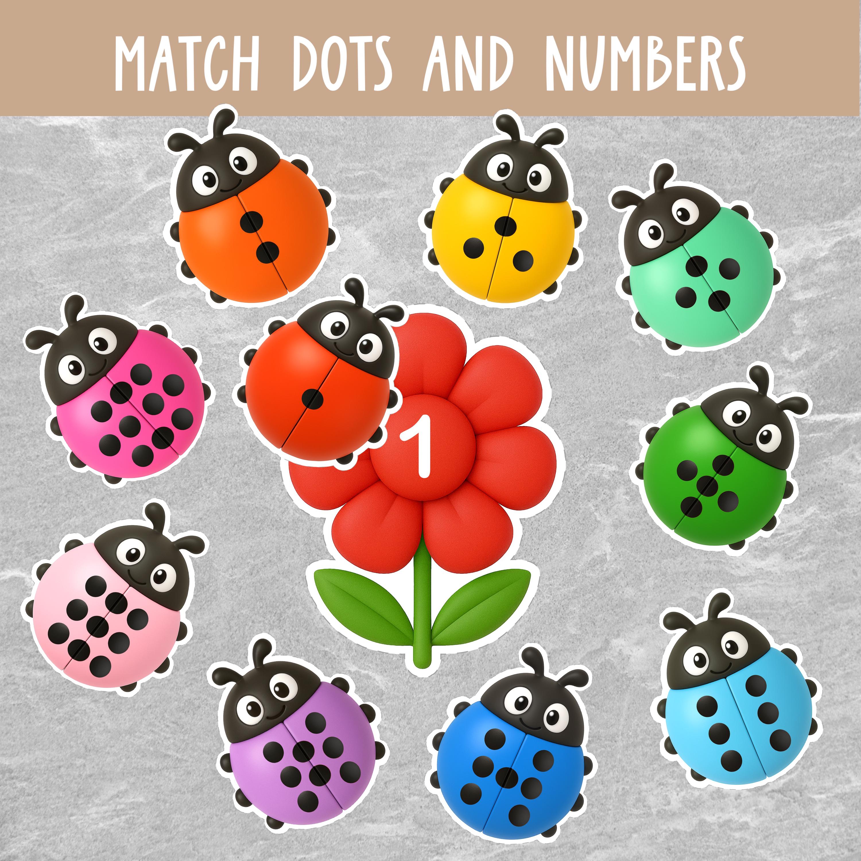 Ladybug Number Matching Game: Preschool Math Printable (digital ...