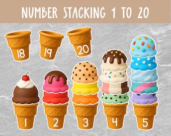 Ice Cream Number Match: Preschool Counting Game (Digital Download)
