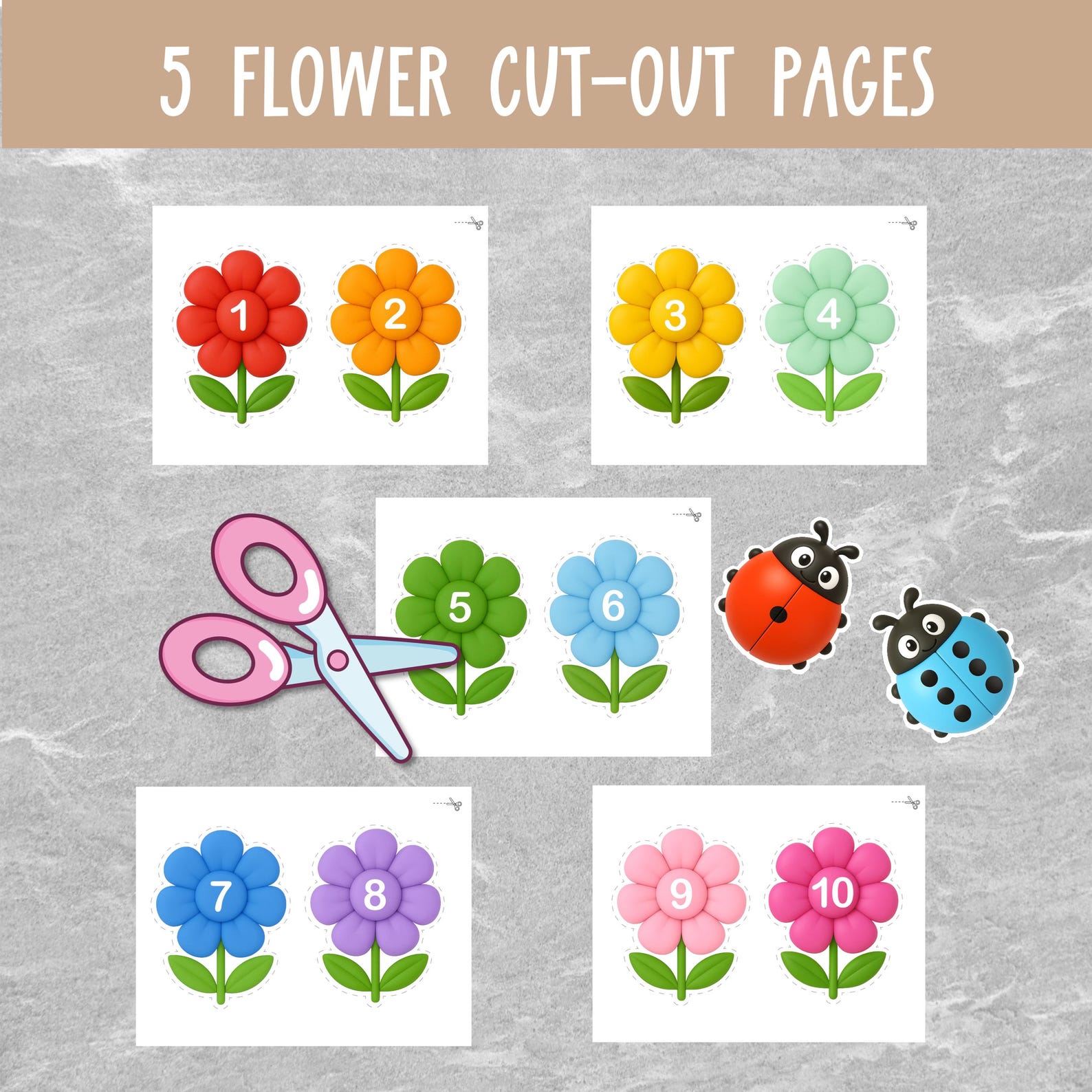 Ladybug Number Matching Game: Preschool Math Printable (digital ...