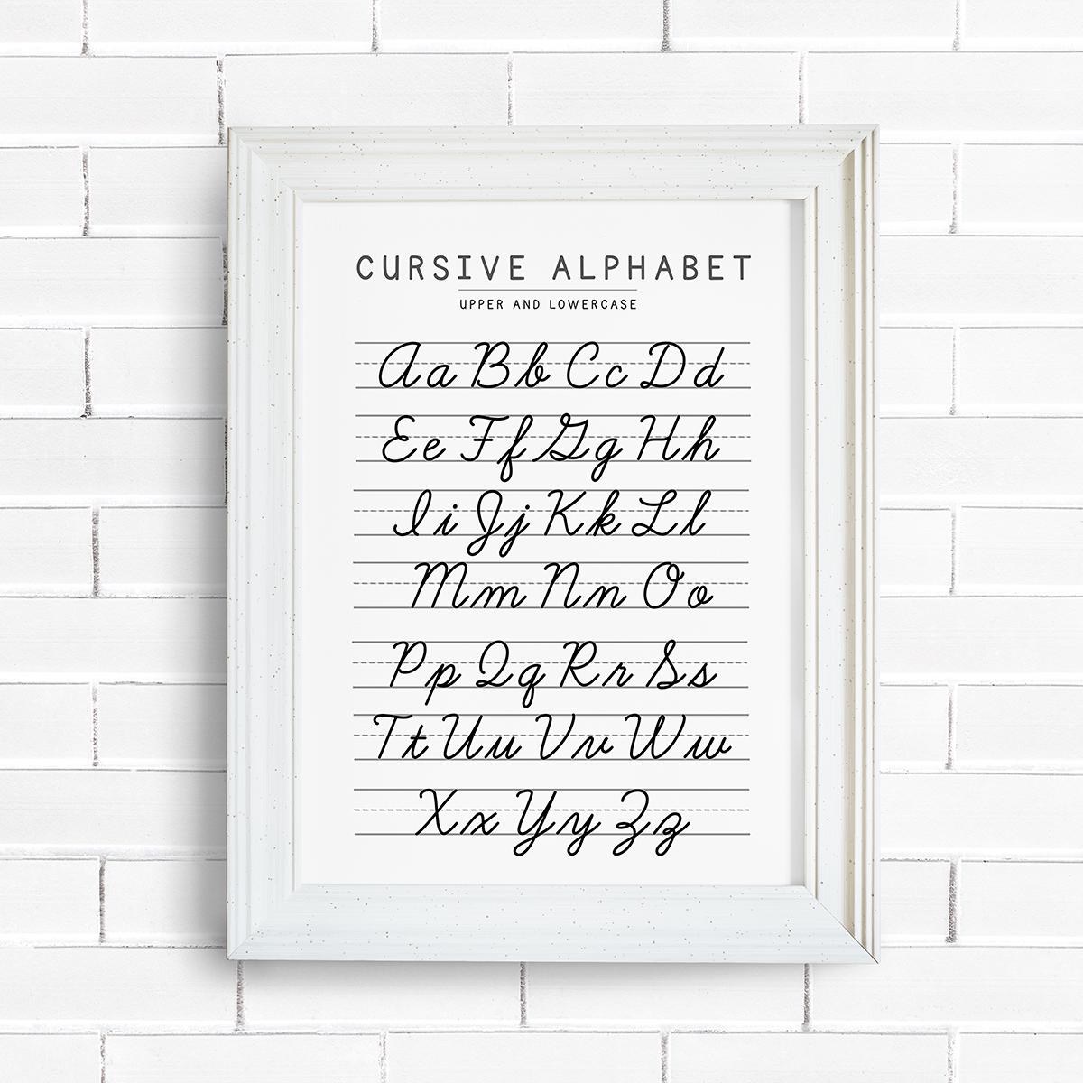 Cursive Alphabet Chart: Handwriting Practice Poster (digital Download ...