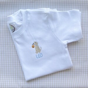 Embroidered Halloween DogShirt | Boys Halloween Shirt | Monogrammed Boy Clothing