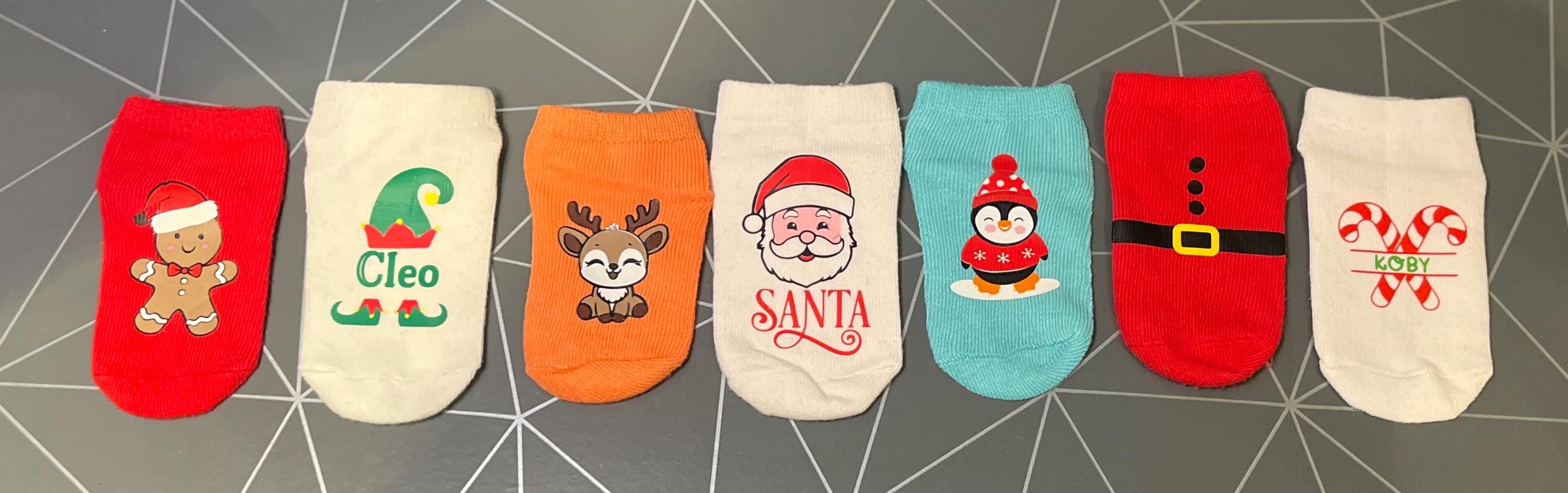 (Set of 3)Personalized Baby/Kids Christmas Socks