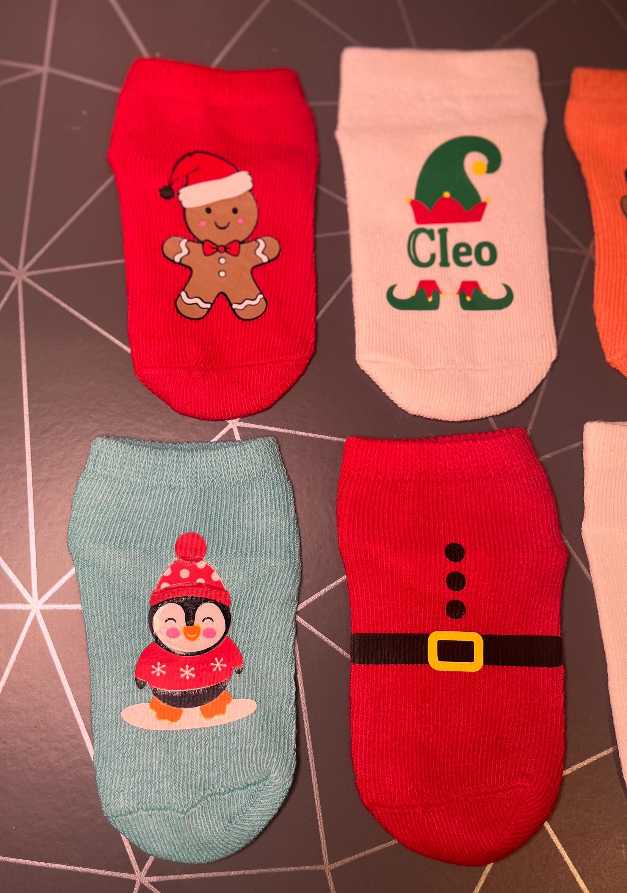 (Set of 3)Personalized Baby/Kids Christmas Socks