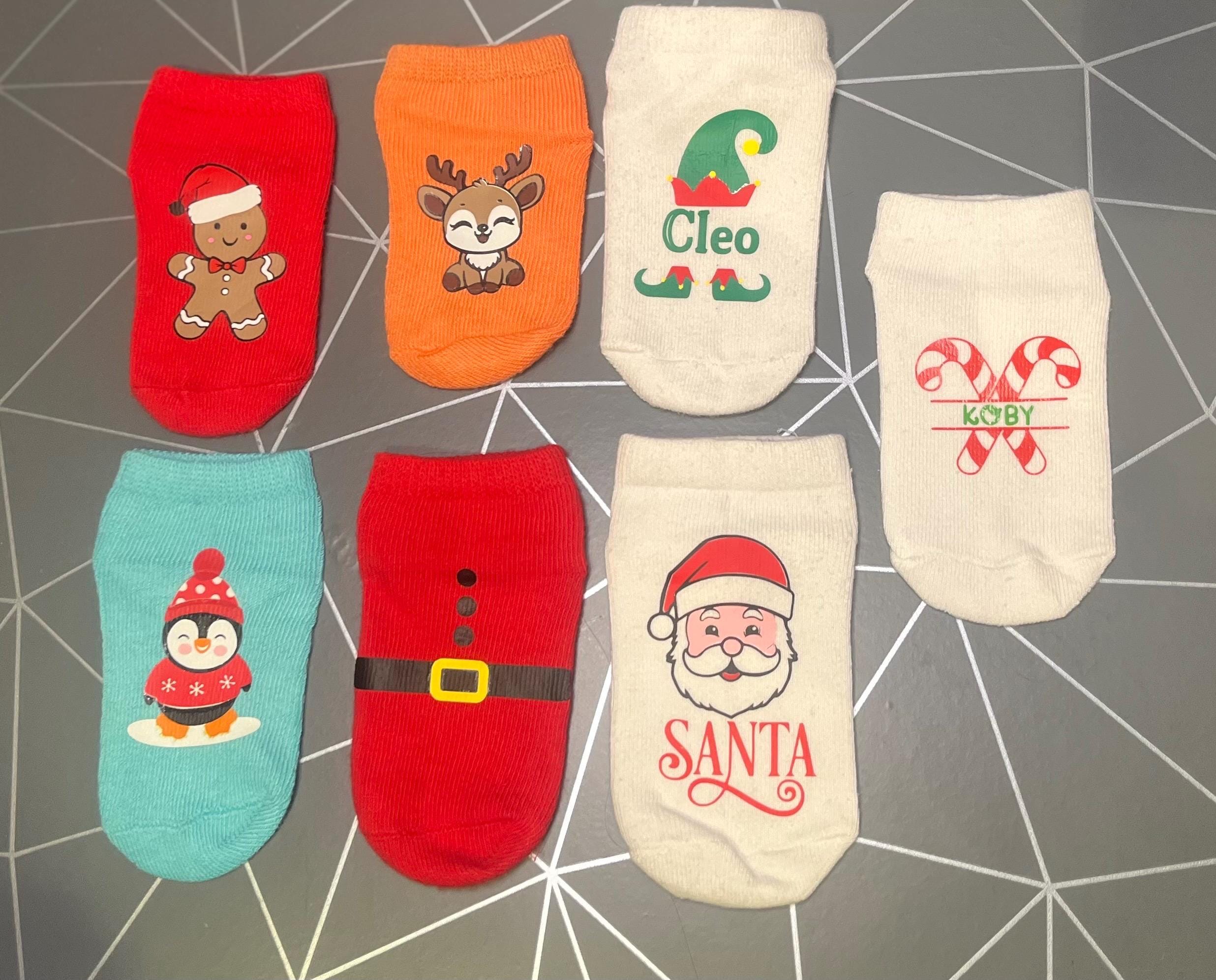 (Set of 3)Personalized Baby/Kids Christmas Socks