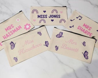 Personalised canvas zip pouch