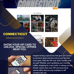 Tarjeta de ofertas VIP: descuentos exclusivos y ofertas locales para residentes de Connecticut.