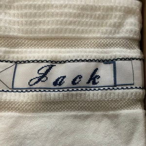 hand embroidered personalized baby towel