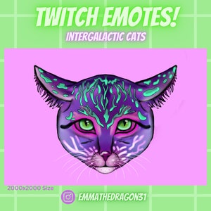 Cute Slay Chubby CAT Emote Intergalactic cat Vtuber PNGtuber Twitch Discord