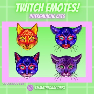 Mignon Slay Chubby Intergalactic CATS Emote Pack Vtuber PNGtuber Twitch Discord