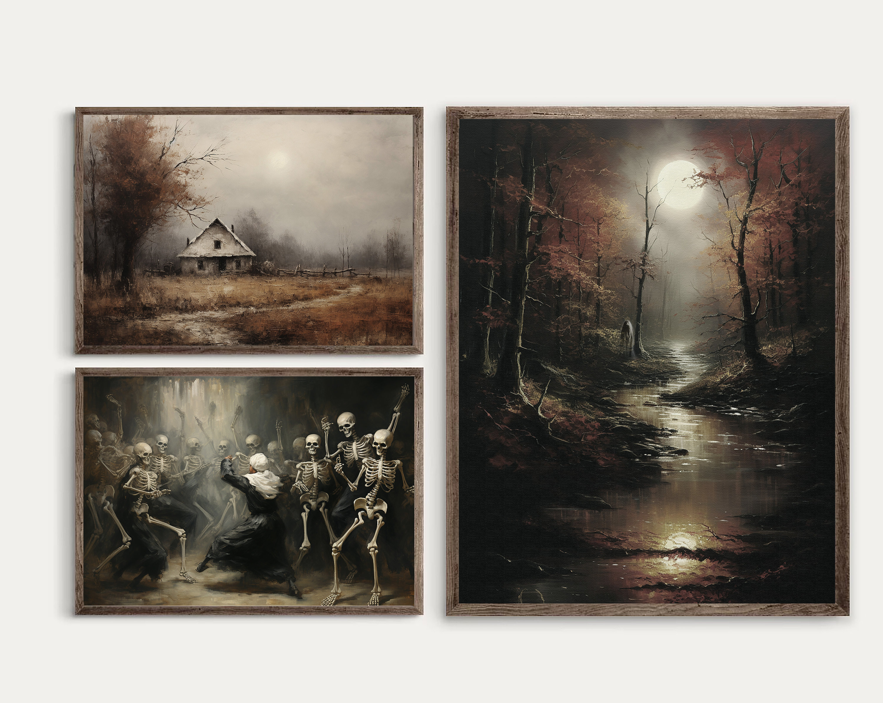 Fall Moody Gallery Wall Prints SET of 10, Halloween Fall Printable Art ...