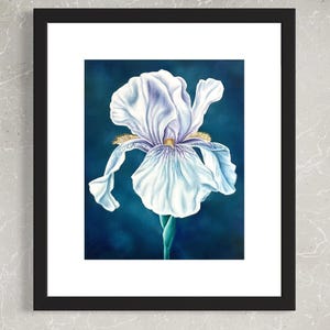 Oil Painting Iris Violet and Indigo Artwork