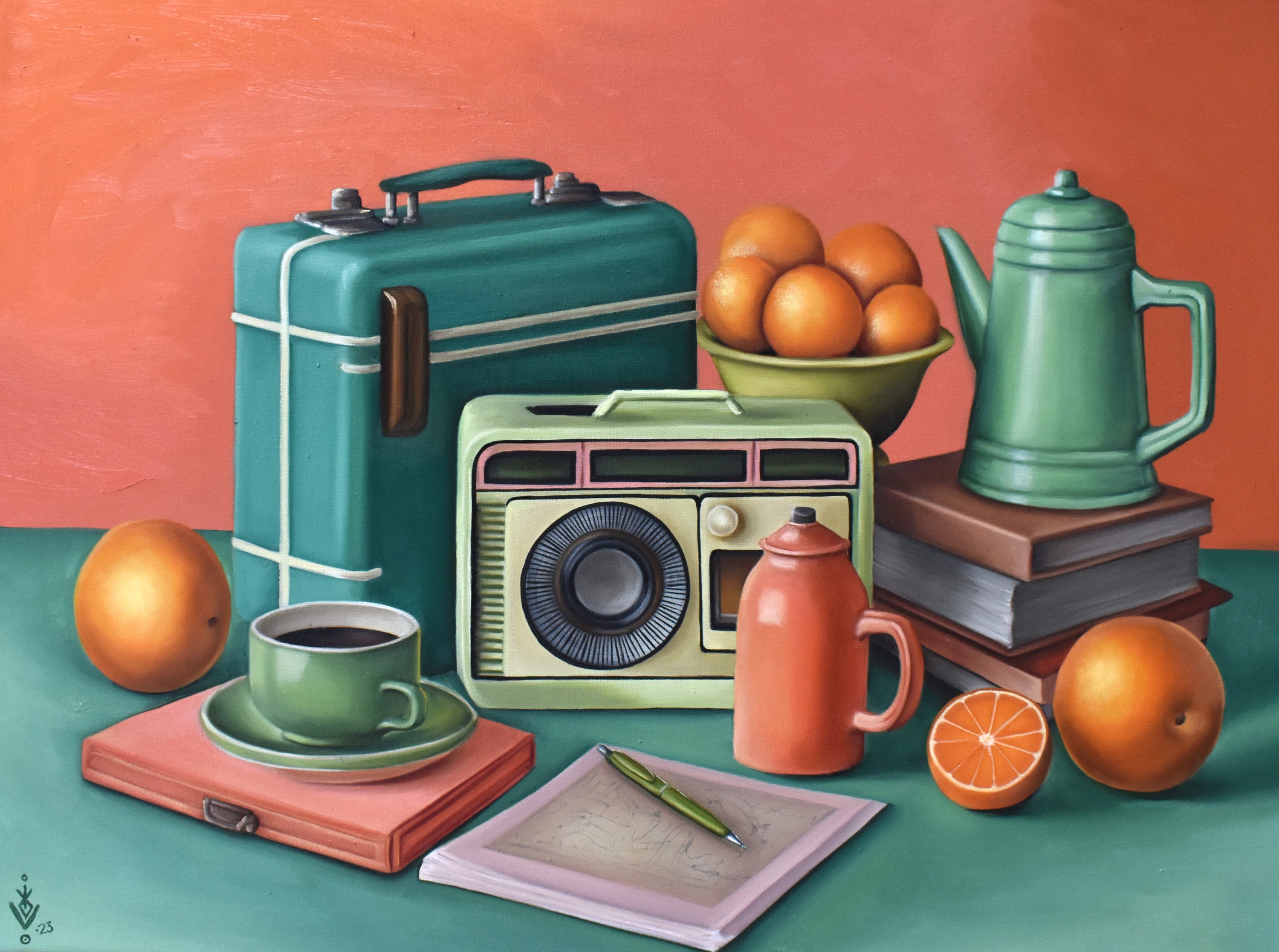 Still Life With Oranges Art Print: Contemporary Kitchen Decor (11