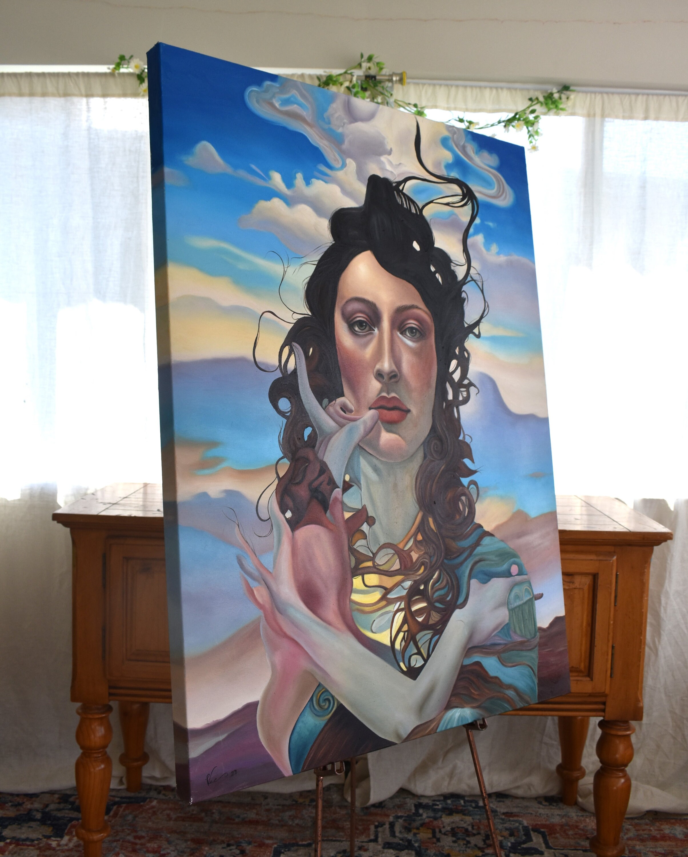 Surreal Woman Oil Painting on Canvas - Etsy
