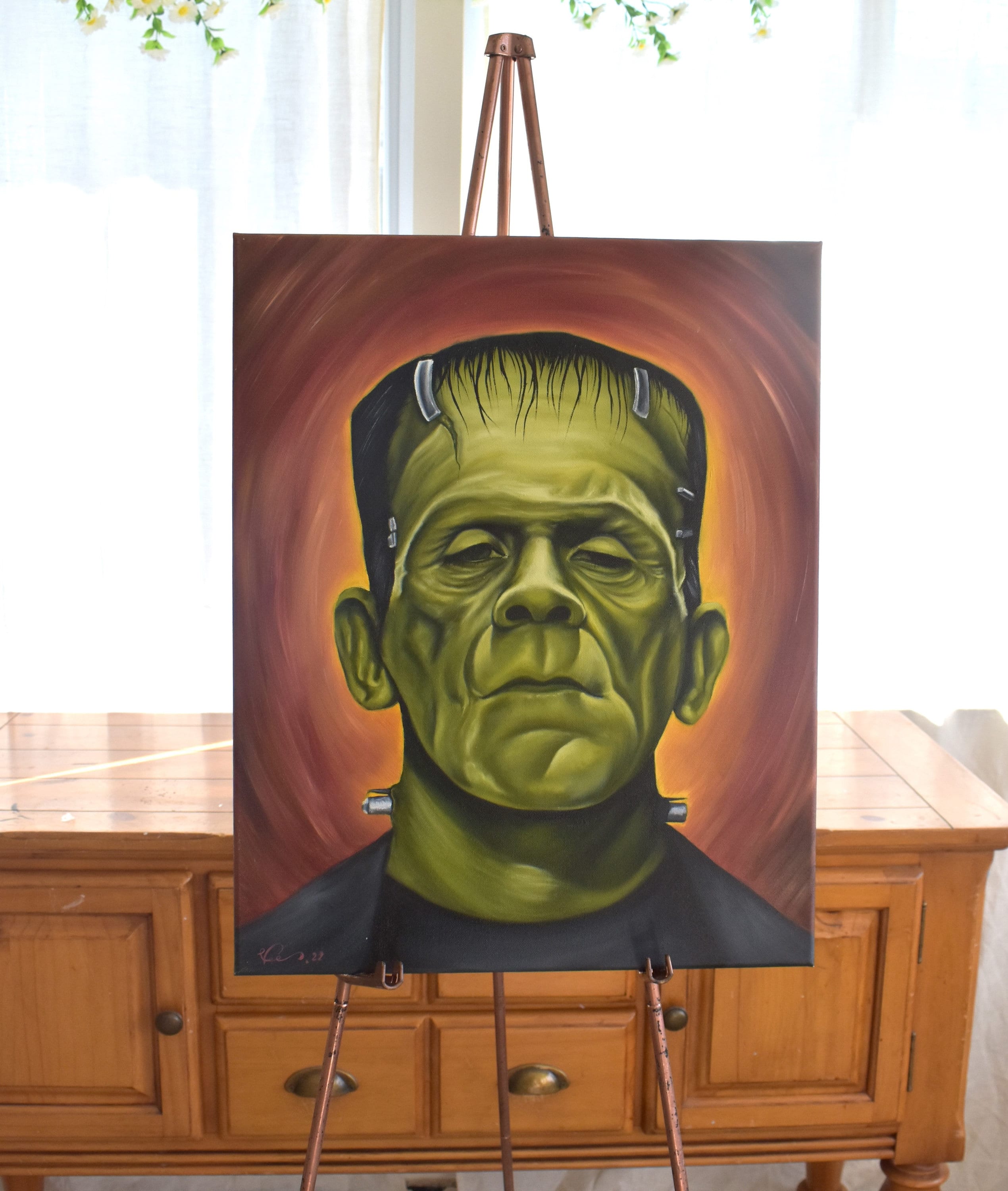 Frankenstein Oil Painting on Canvas Etsy