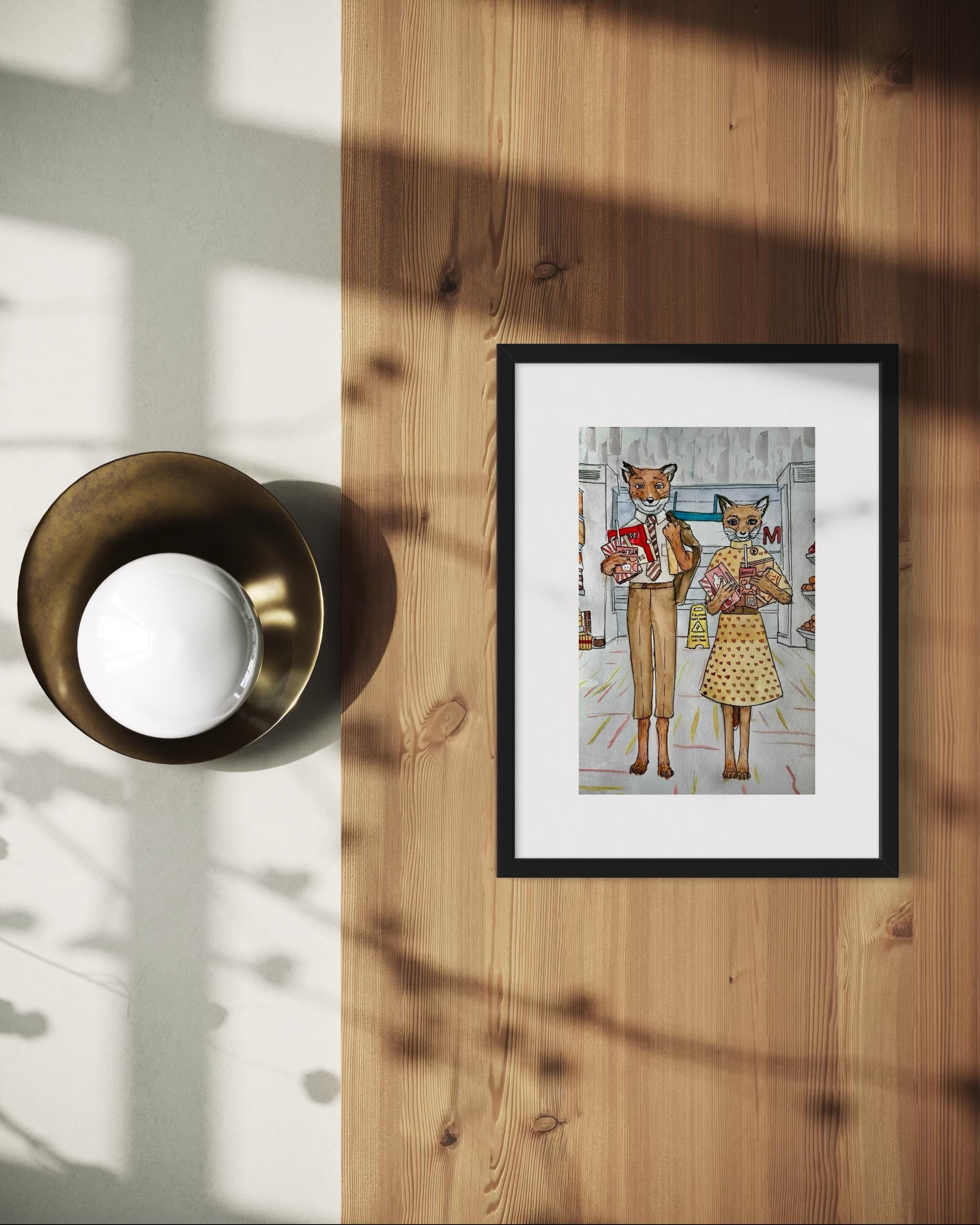 Art Print Watercolor Illustration Fantastic Mr. Fox Home Decor Wes Anderson