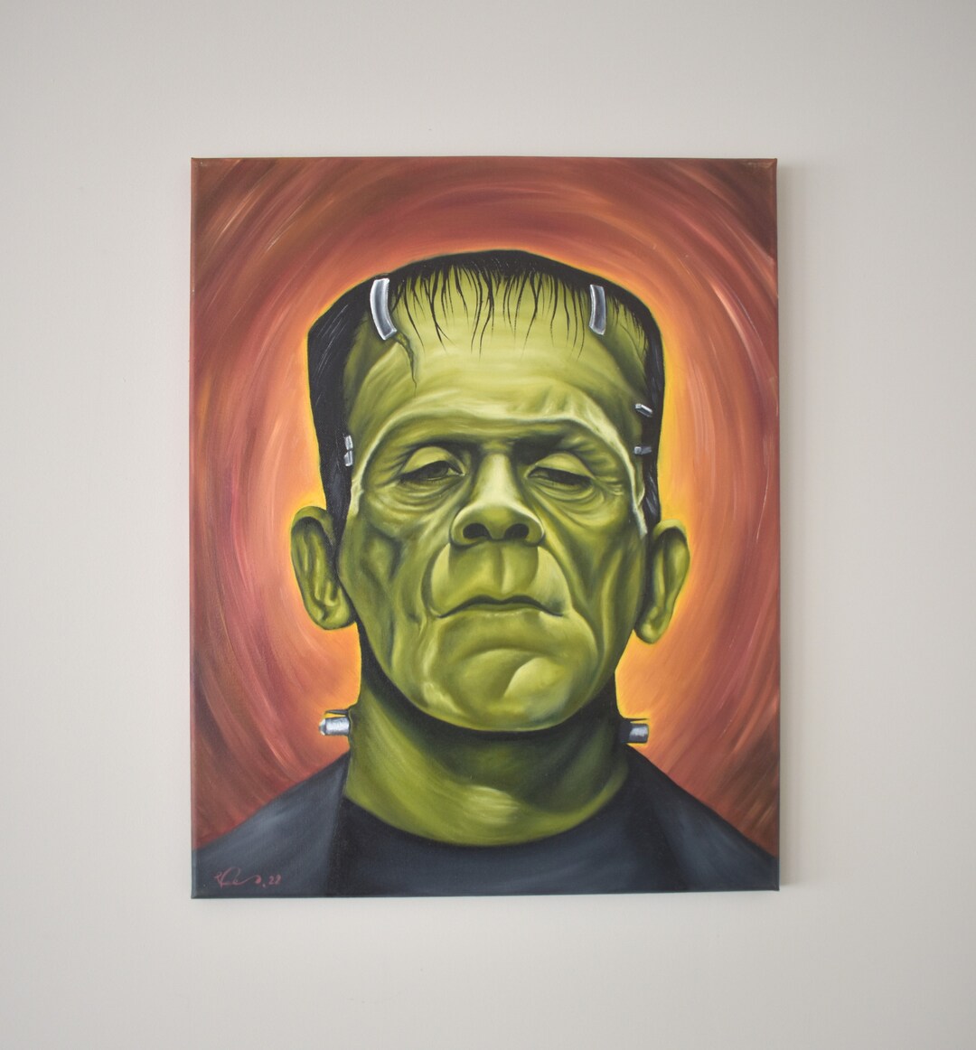 Frankenstein Oil Painting on Canvas Etsy