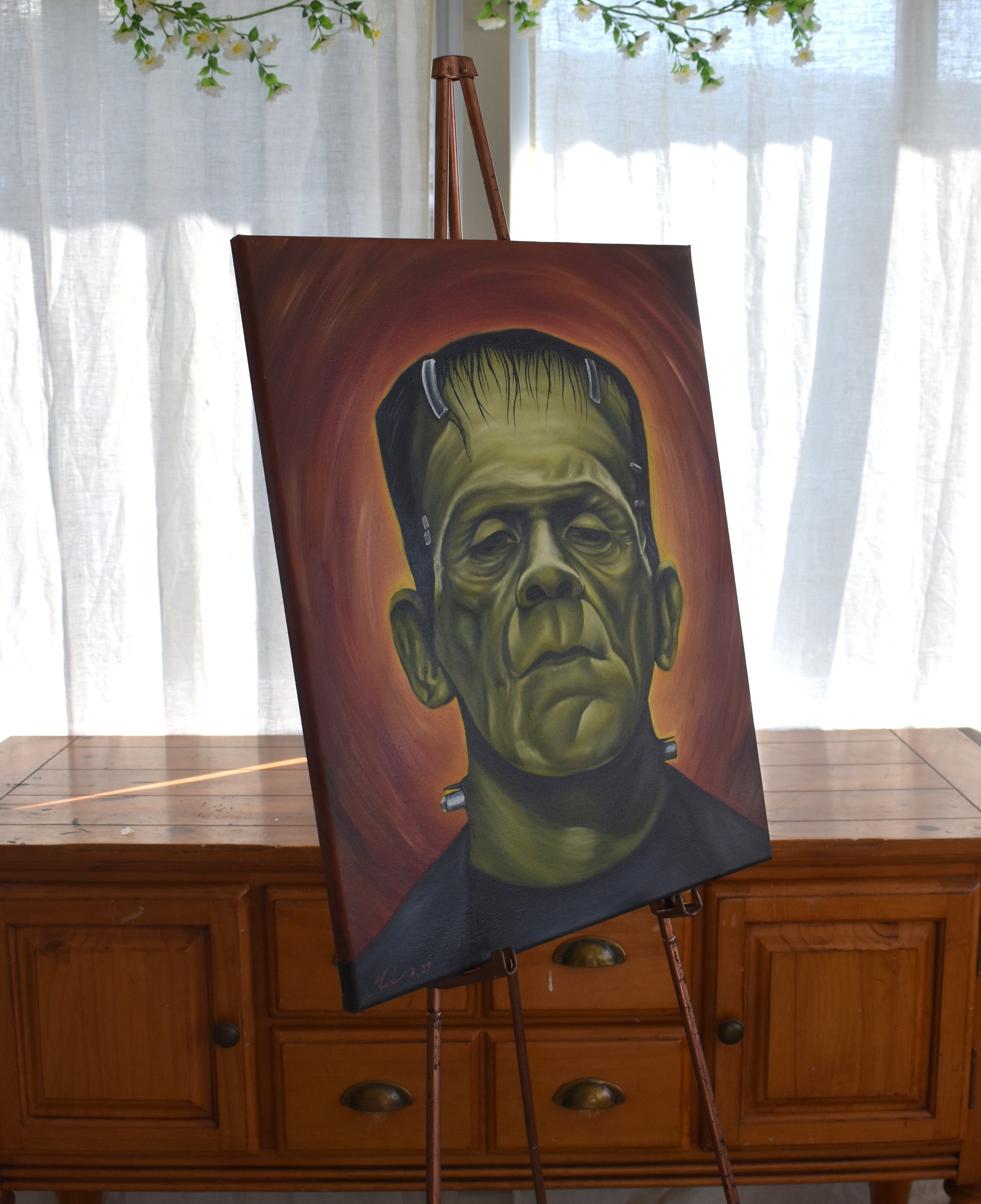 Frankenstein Oil Painting on Canvas Etsy