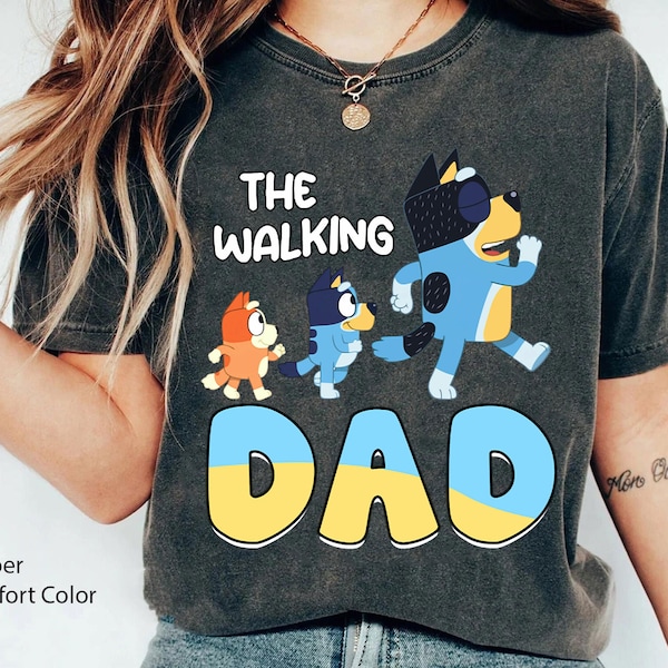 The Walking Dad Bluey Father Men's T-shirt, Vintage 2000s Father's Day Gift, Men's Day Gift Shirt, Dad Father's Day Bluey Family Shirt Bella