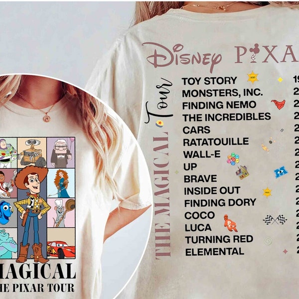 Disney 2-Sised Vintage Pixar Toy Story Eras Tour Shirt, Toy Story Characters Shirt Woody Buzz Lightyear Shirt, Disneyland Birthday Shirt