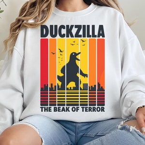 Rubber Duck Shirt, Funny Duck Shirt, Retro Vintage Yellow Duck Tee, Duckzilla Beak Of Terror Adult & Kids Shirt, Duck Sweatshirt, Duck Lover