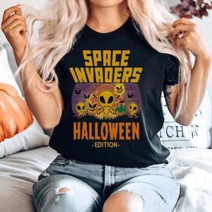 Space Invaders Shirt, Halloween Edition Gaming Shirt, Classic Arcade Tee, Gamer Gift, Gamer Tee, Vintage Gaming Sweatshirt, Alien Kids Tee