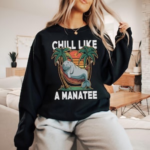 Chill Manatee Shirt: Ocean Animal Graphic Tee
