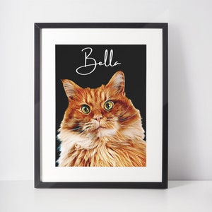 Custom Pet Portrait Digital File, Pet Portrait, Dog Portrait, Cat Portrait, Pet Portrait Print on Poster or Canvas Gift