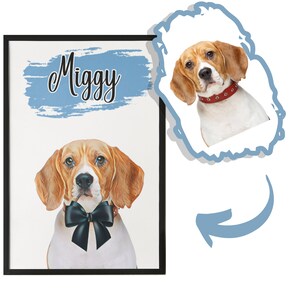 Framed Pet Portrait, Custom Pet Gift, Custom Framed Portrait, Pet Memorial, Pet Gift, New Pet Gift, Pet Lover Gift