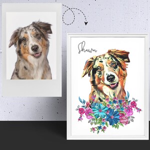 Benutzerdefinierte Haustier Porträt Aquarell Hand gemalt von Ihrem eigenen Foto Haustier Porträt Blumenmalerei Benutzerdefinierte Hunde oder Katzen Porträt Haustier Hund Gemälde
