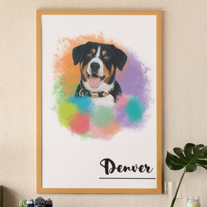 Custom Watercolor Pet Portrait From Photo Dog Watercolor Art Custom Cat Portrait Personalized Pet Remembrance Gift Dog Portrait Pet Memorial