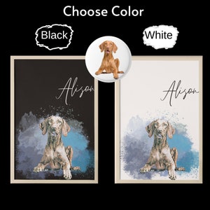 Digital Pet Portrait Download, Custom Pet Portrait Printable, Dog Portrait Painting from Photo, Personalized Christmas Birthday gift