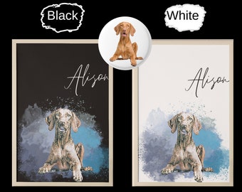 Custom Pet Portrait Painting, Personalized Dog Portrait (Digital Download)