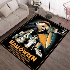 Horror Movie Rug,Halloween Rug, Horror Movie Characters Area Rug, Rugs For Living Room,For Home Decor, Fear Movie Characters Area Rug