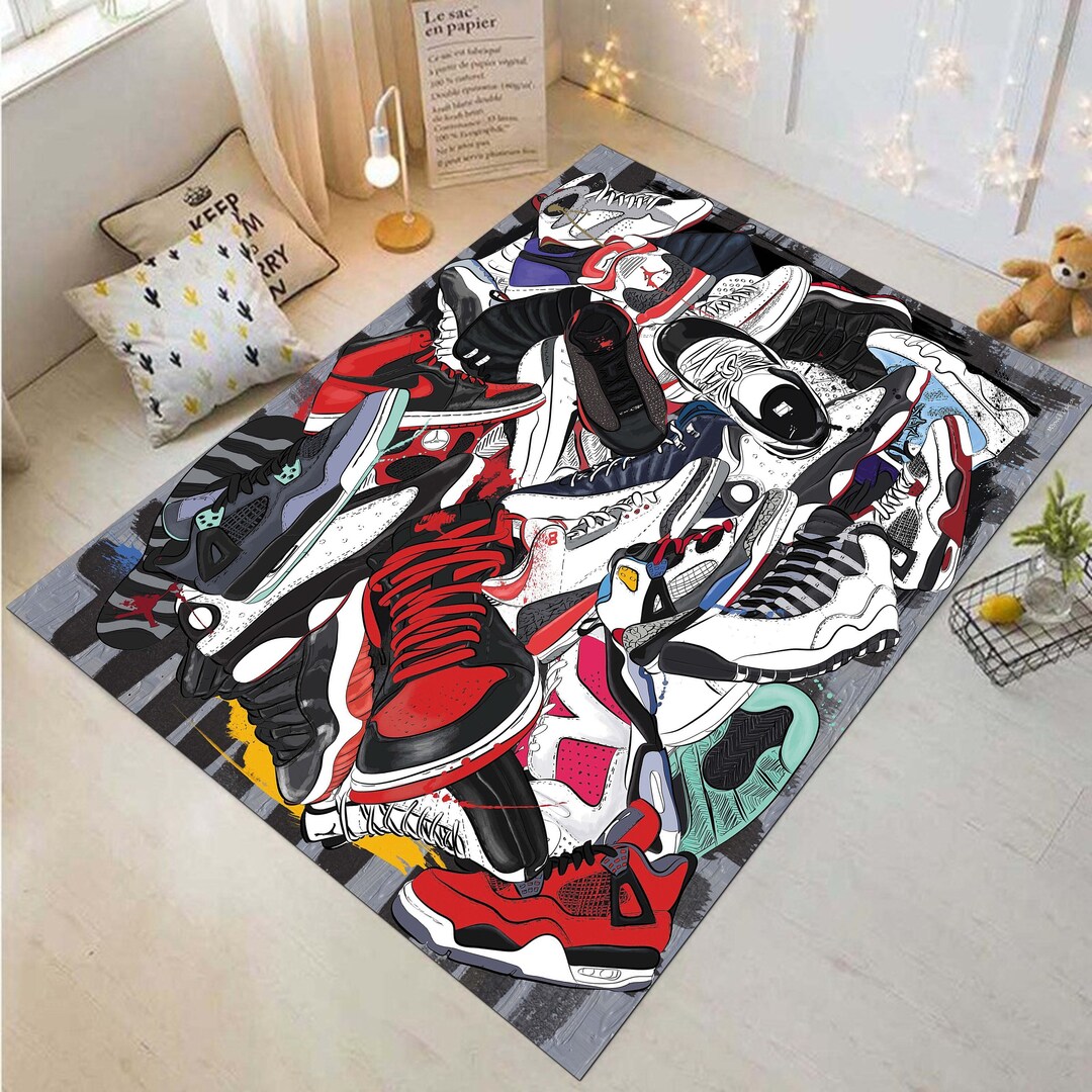 Sneakers Rug, Custom Sneakers, Shoes Rug, Street Rug, Cool Rug