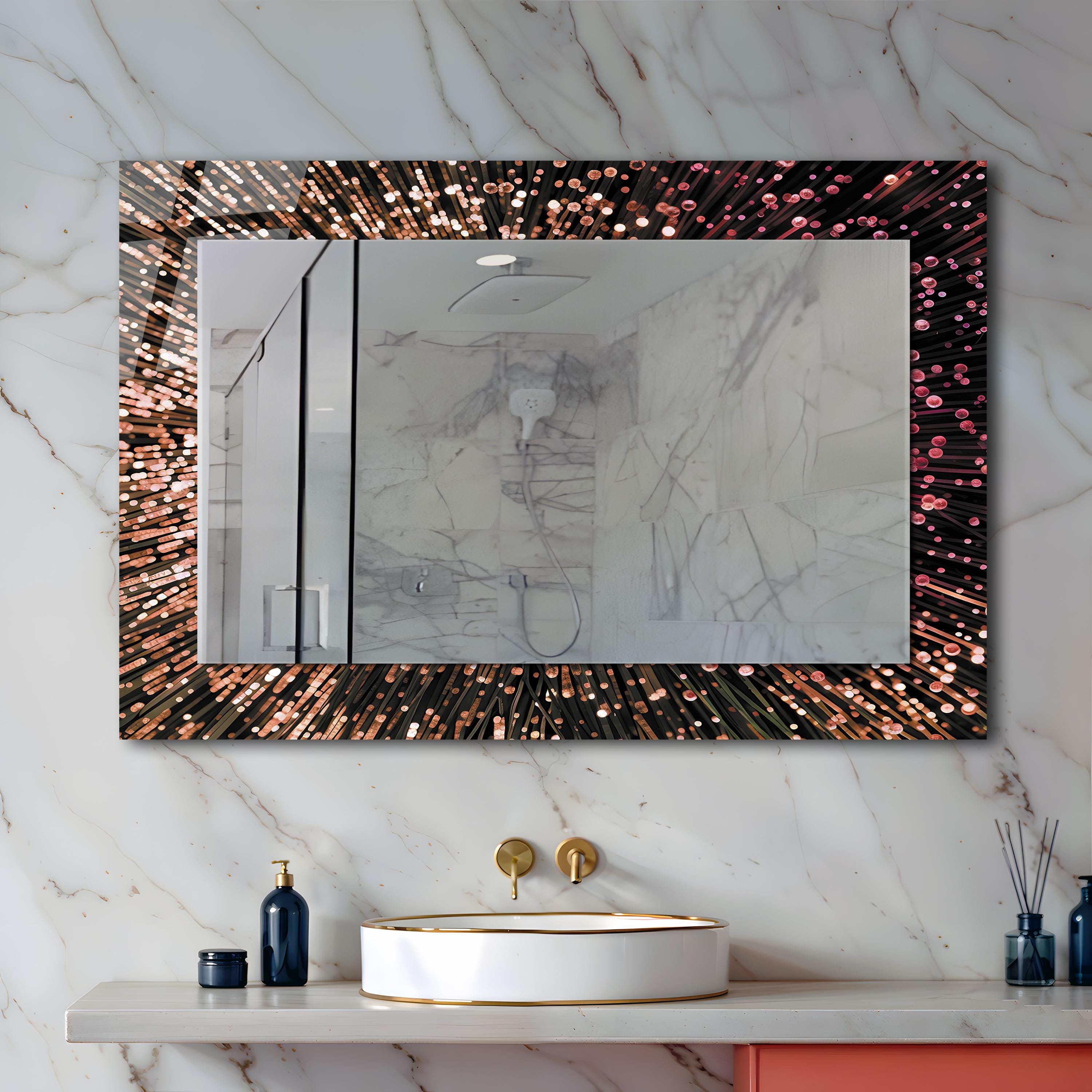 Miroir Ovale Décoratif Lotus En Mosaïque De Verre - Diamètre 60 Cm - Neuf Sous Emballage