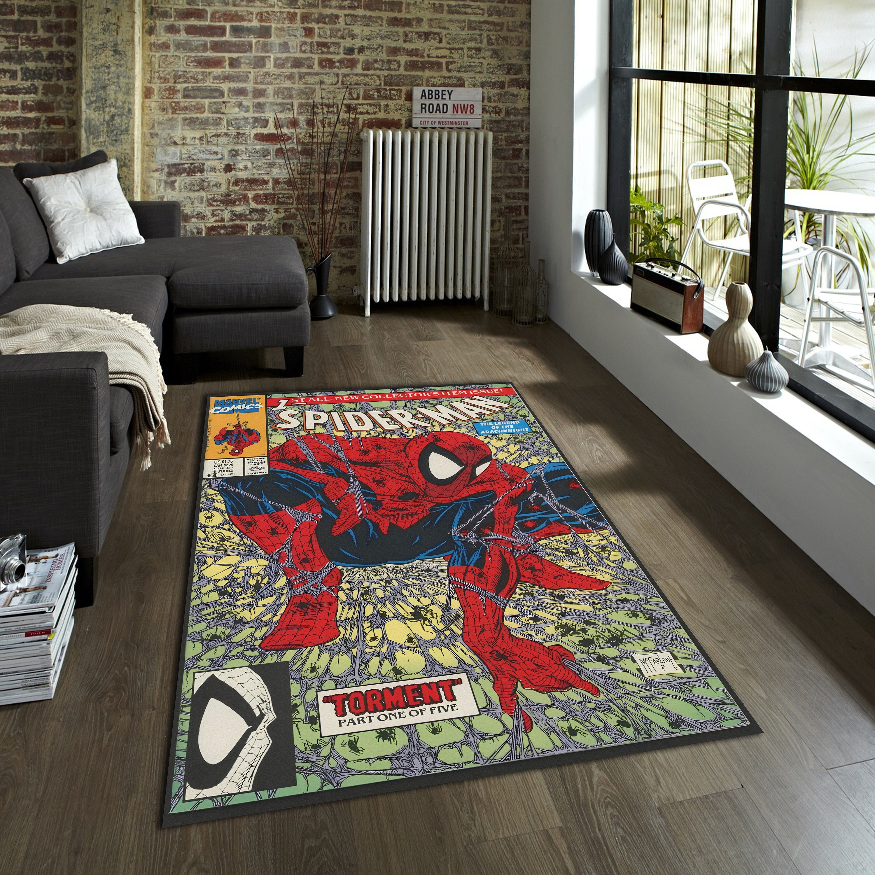 Discover Spiderman Rug, Cartoon Rug, Boyroom Rug, Children Rugs, Gift For Him, Gift For Her, Machine Washable Rug, Bedroom Rug, Pattern Rug