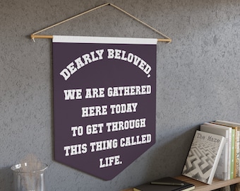 Prince Inspired Pennant: "Dearly Beloved" Lyric Art - Music Icon Gift