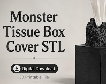 Porta fazzoletti a forma di mostro in formato STL, porta fazzoletti stampabile in 3D, decorazione da scrivania a tema creature, download digitale.
