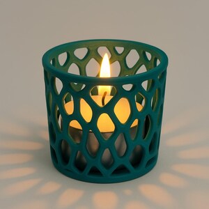 File STL per portacandele Voronoi stampabile in 3D: custodia per candele tealight e cera (download digitale)