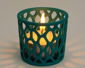 Voronoi Candle Holder STL, LED Tealight Sleeve, 3D Printing Files