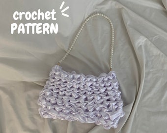 Patrón bolso bandolera estético a crochet - patrón bolso bandolera cinta crochet - patrón bolso bolso crochet fácil