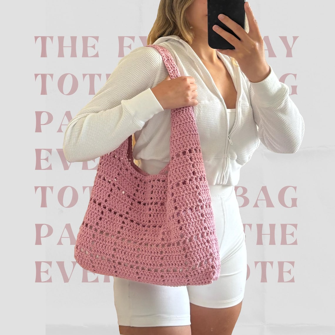 The Everyday Tote Bag Pattern | CROCHET BAG PATTERN | Crochet Mesh Bag ...